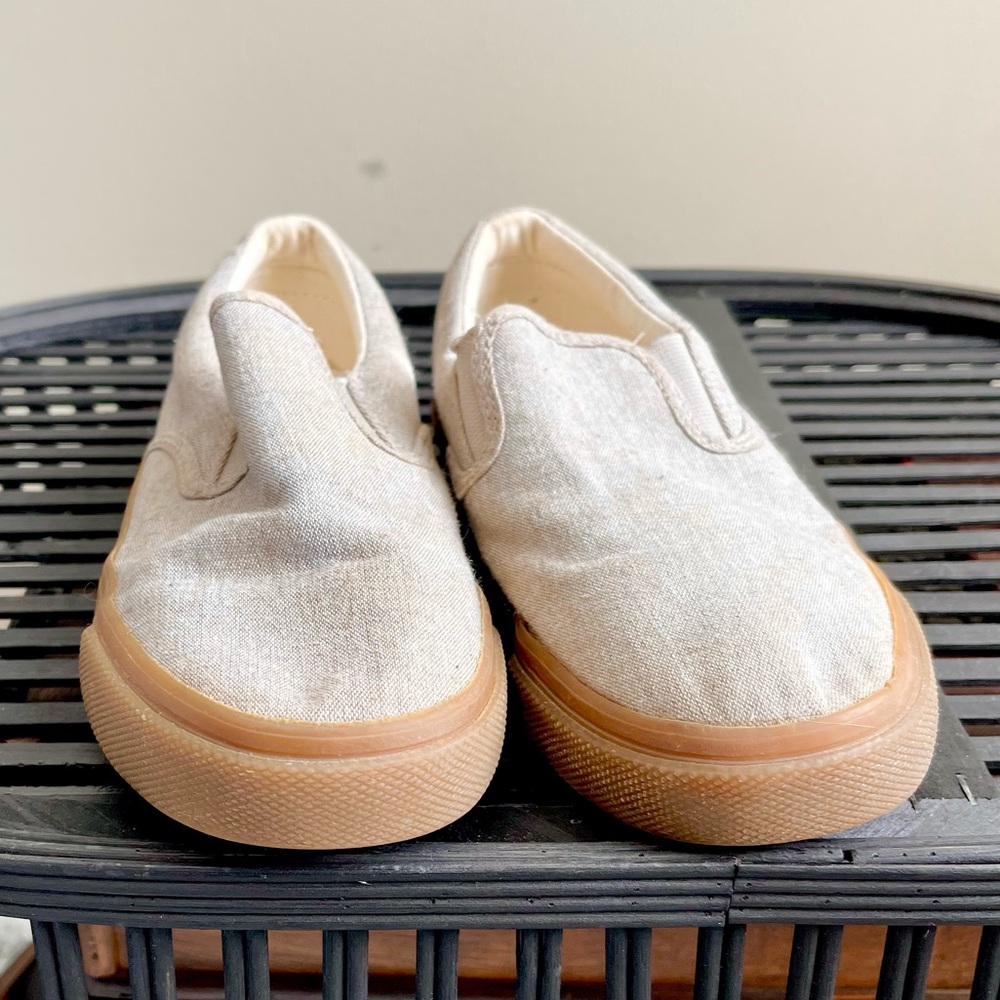 Old Navy Oatmeal Tan Denim Style Slip Ons - Picture 3 of 7
